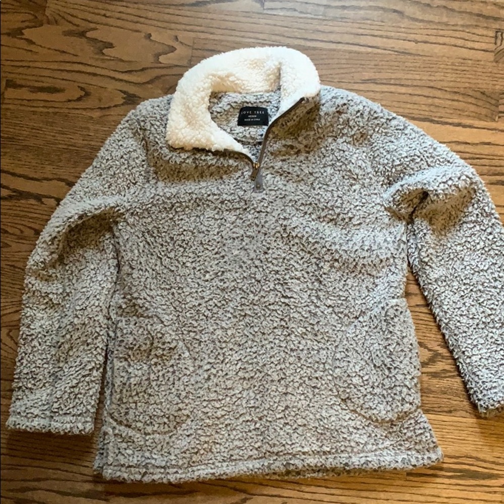 Grey Sherpa Pullover